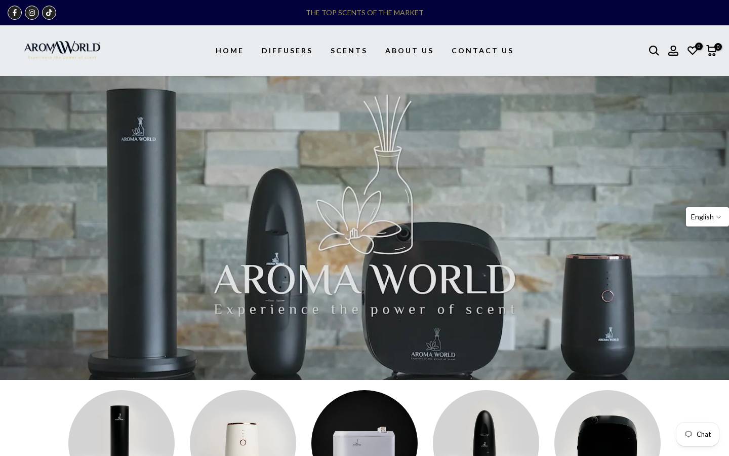 aromaworldus.com homepage screenshot
