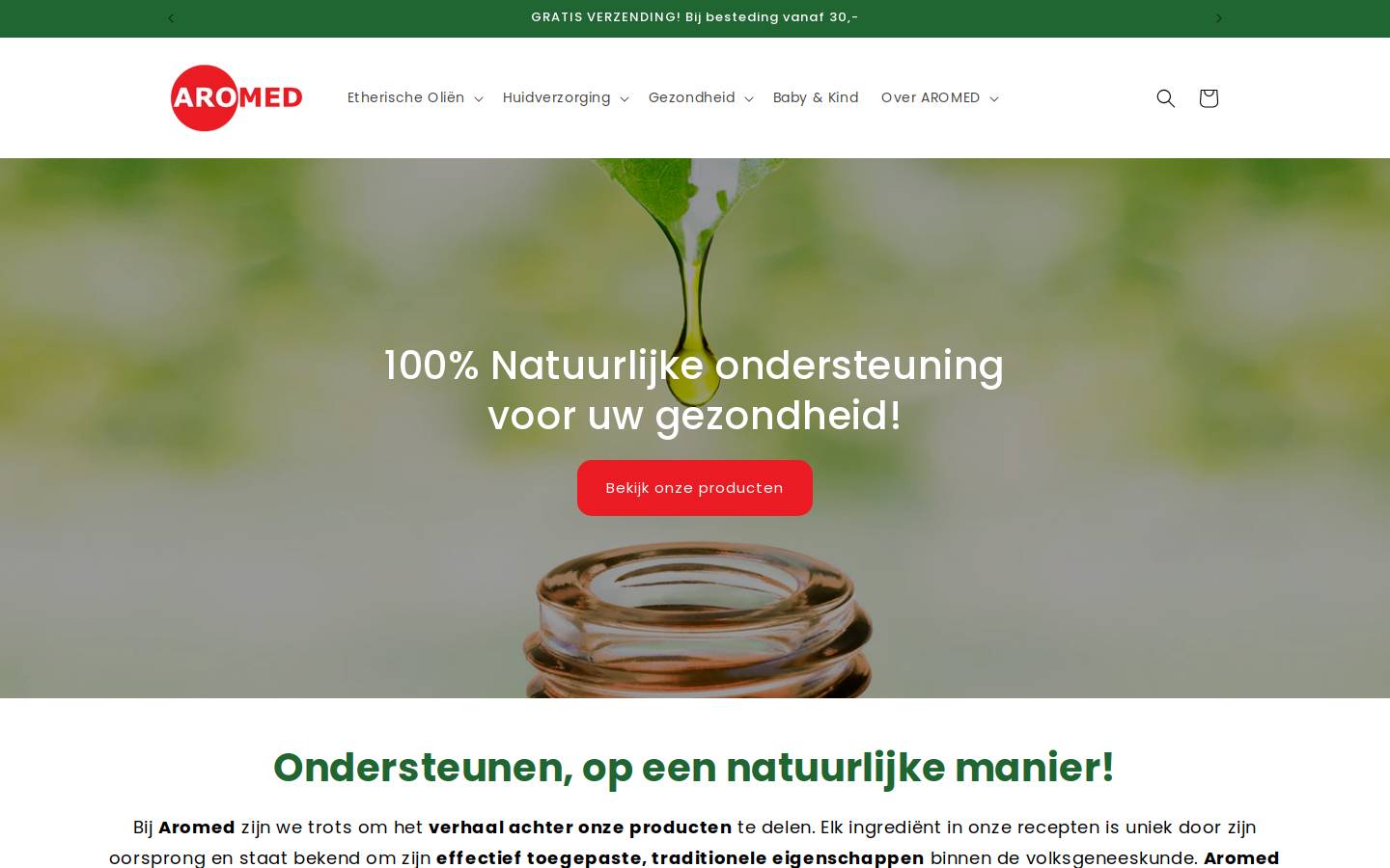 aromed.nl homepage screenshot