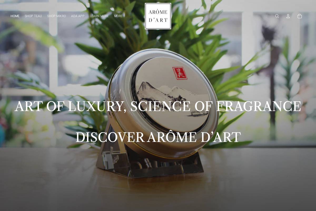 aromedart.com homepage screenshot