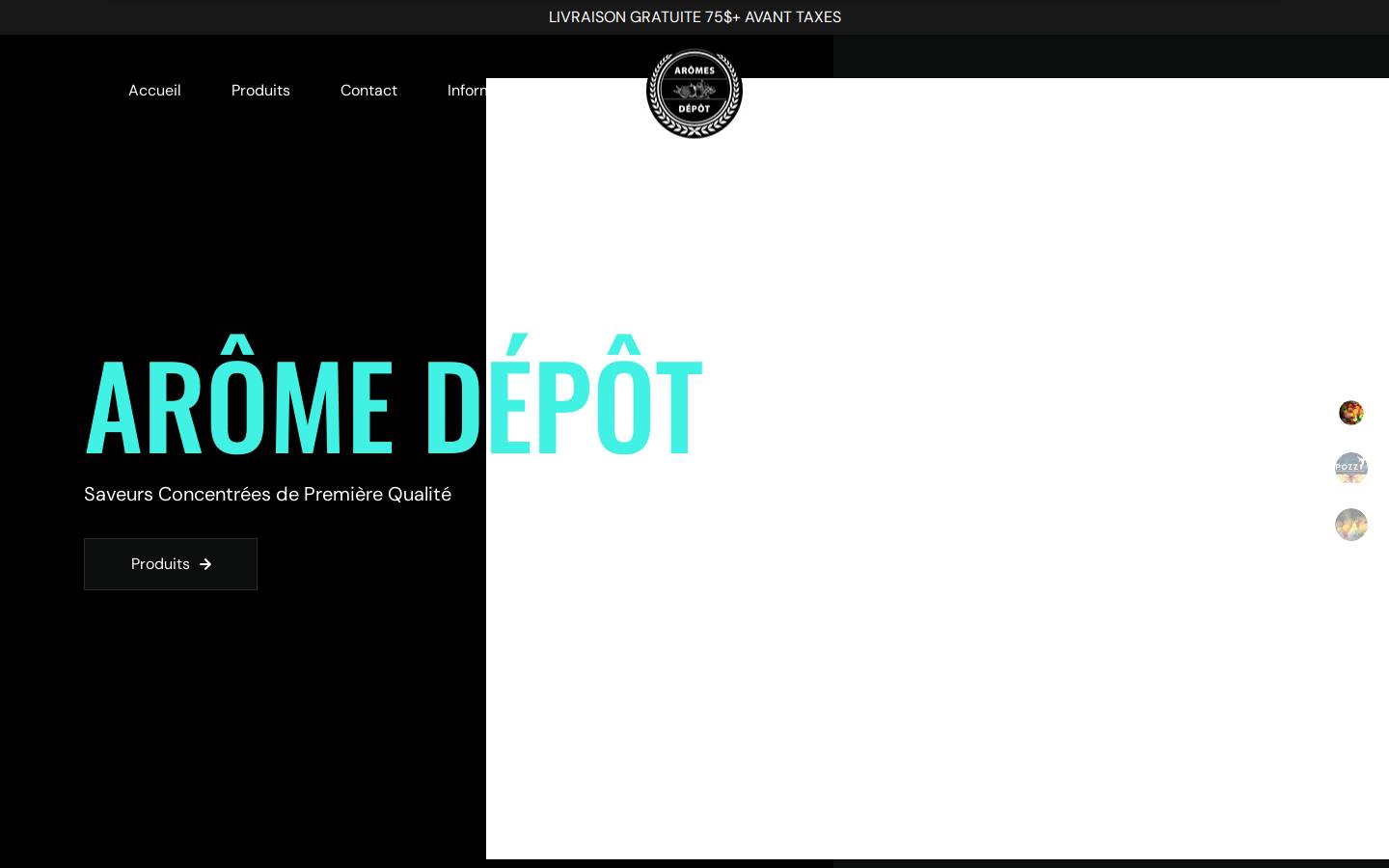 aromedepot.com homepage screenshot