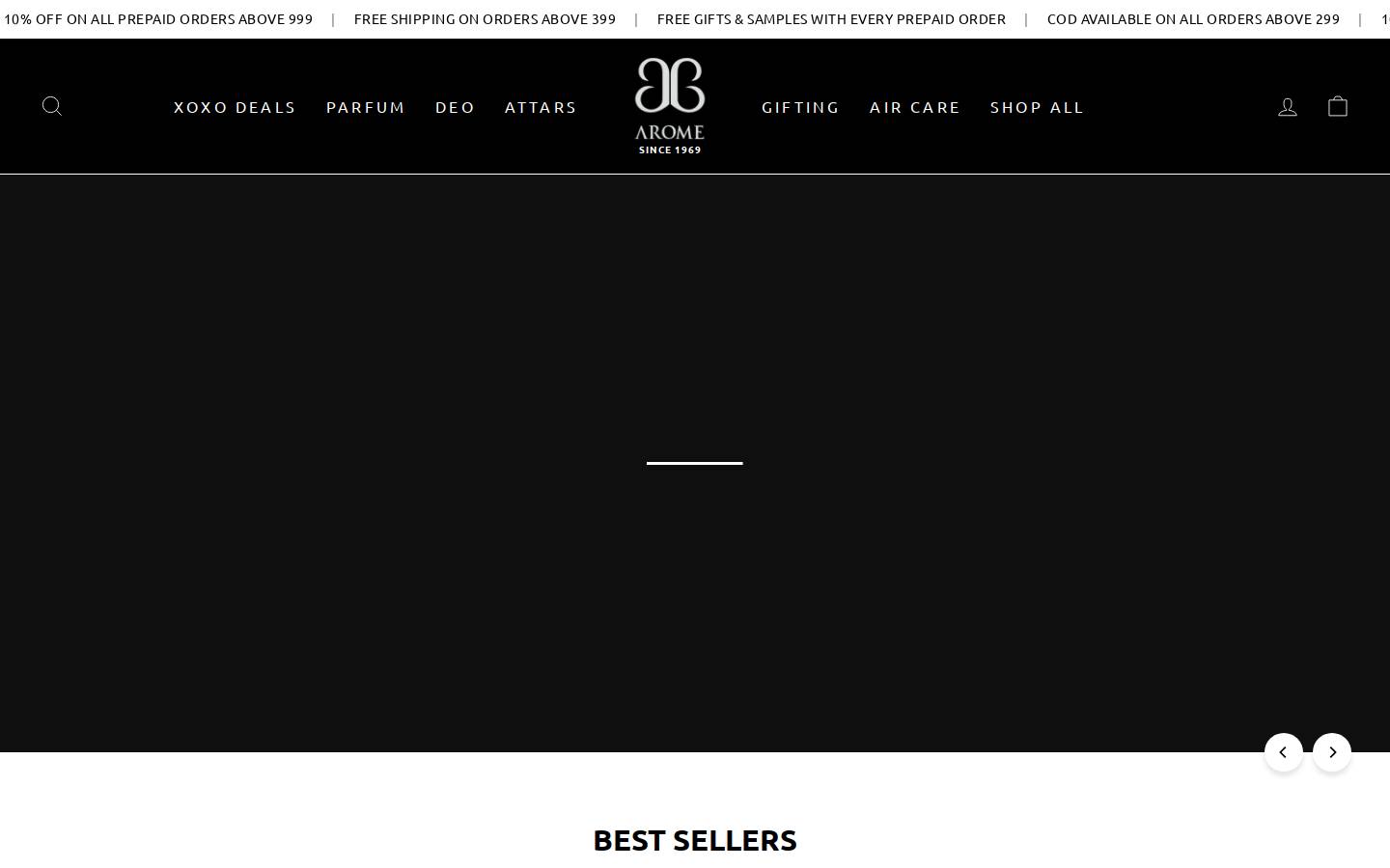 aromescents.in homepage screenshot