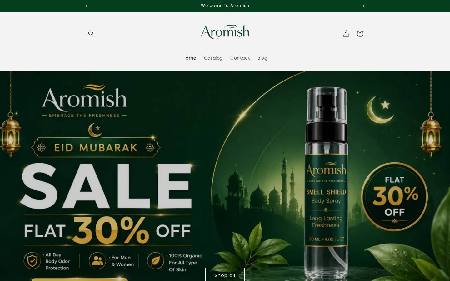 aromish.com homepage screenshot