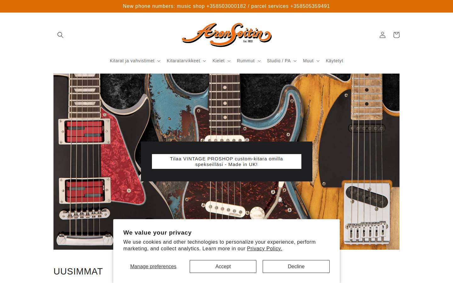 aronsoitin.com homepage screenshot