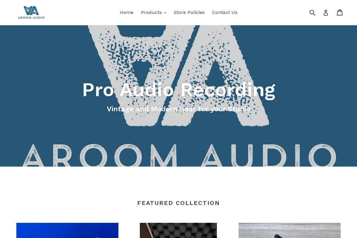 AROOM AUDIO homepage screenshot