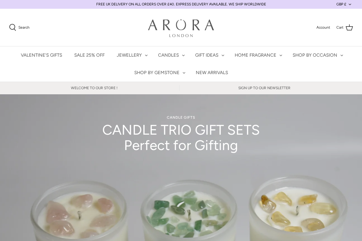 aroralondon.com homepage screenshot