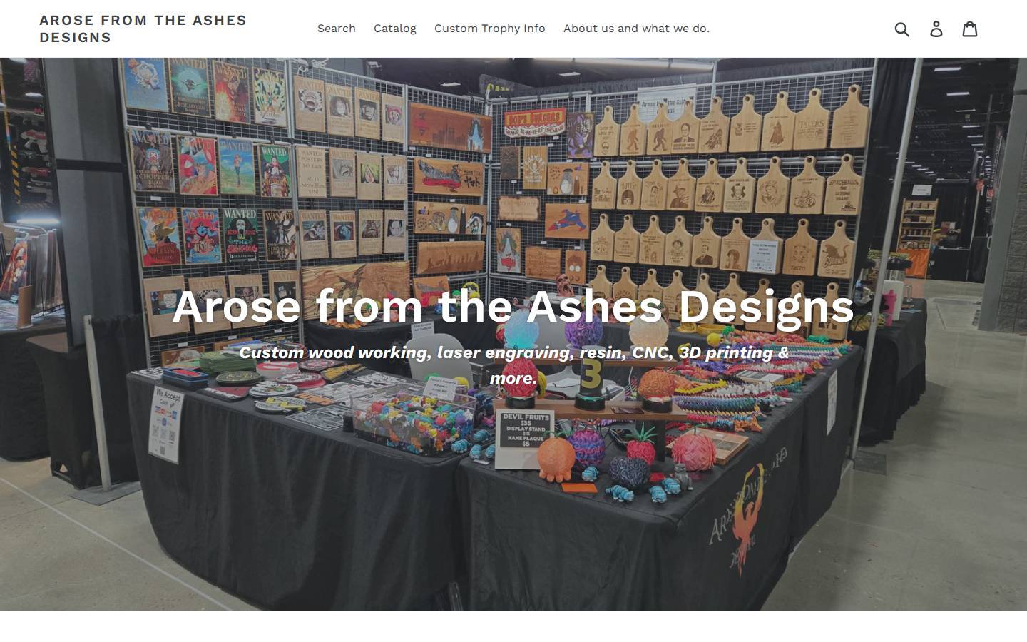 arosefromtheashes.com homepage screenshot