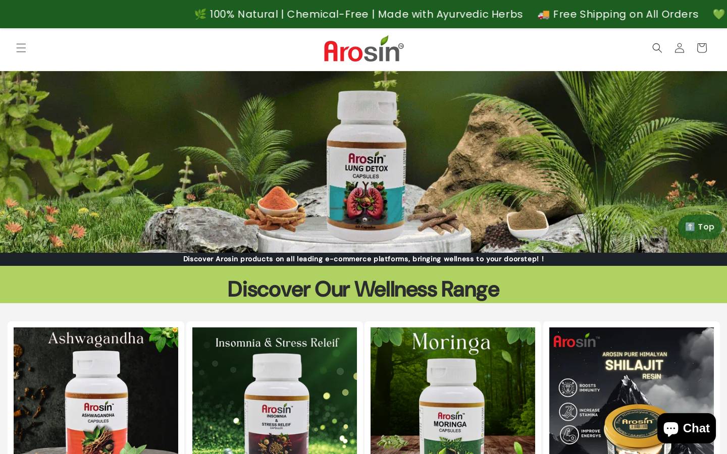arosinwellness.com homepage screenshot