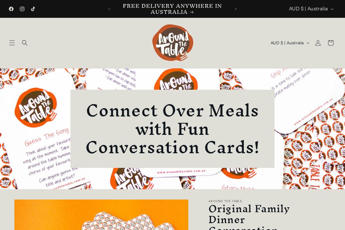 aroundthetable.com.au homepage screenshot