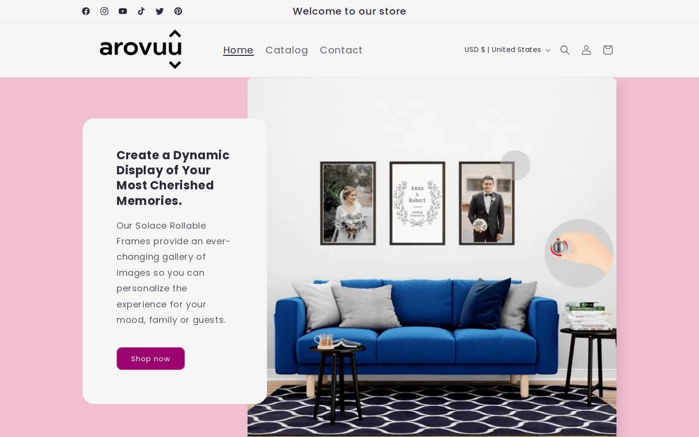 arovuu.com homepage screenshot