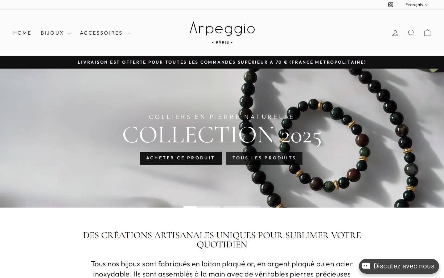 arpeggioparis.com homepage screenshot