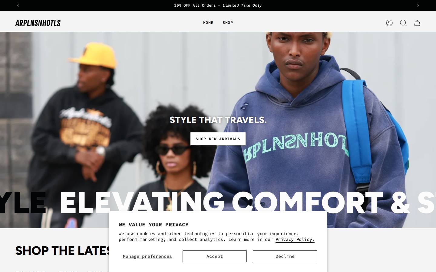 arplnsnhotls.com homepage screenshot
