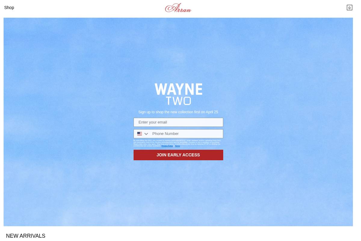arran-studios.com homepage screenshot