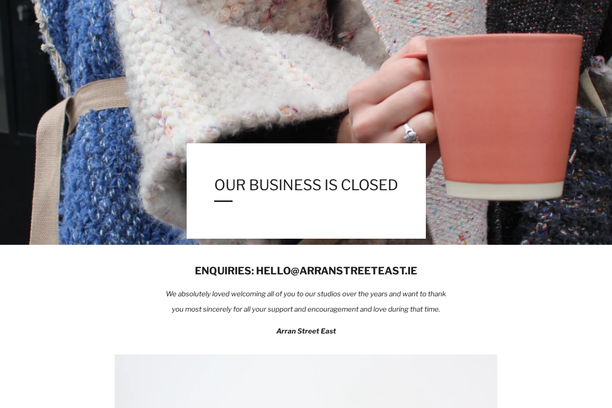 ARRAN STREET EAST homepage screenshot