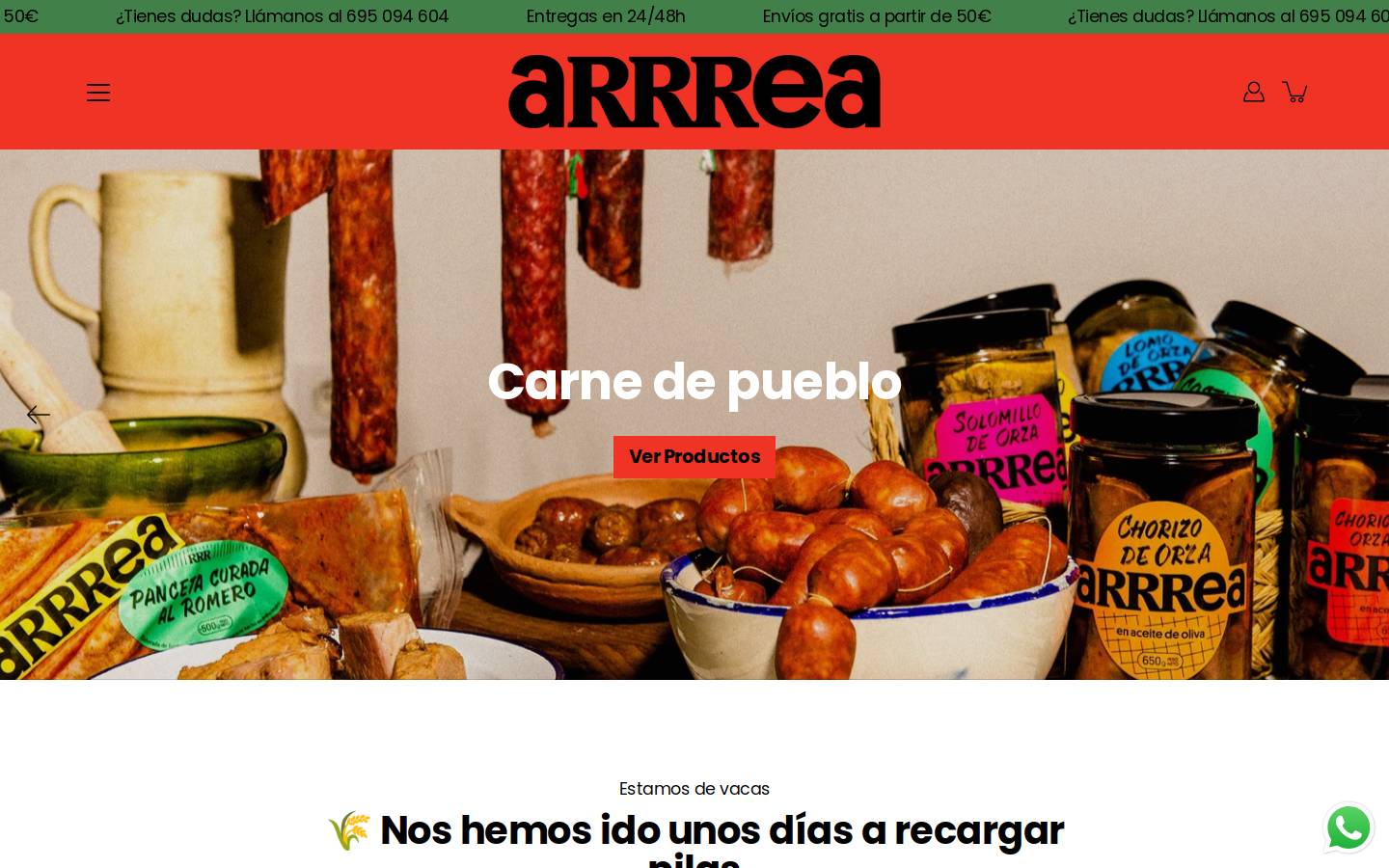 arrea.es homepage screenshot