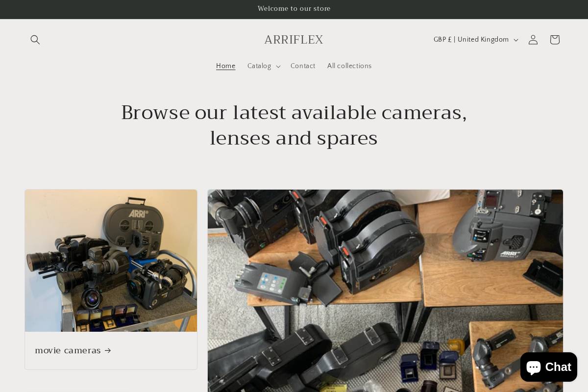 arriflex.co.uk homepage screenshot