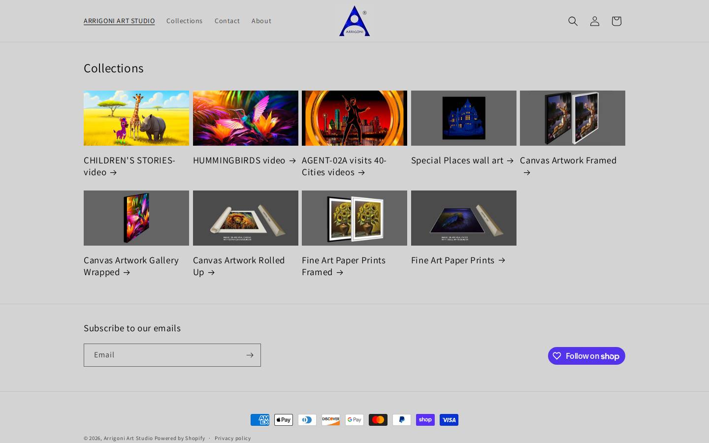 arrigoni.studio homepage screenshot