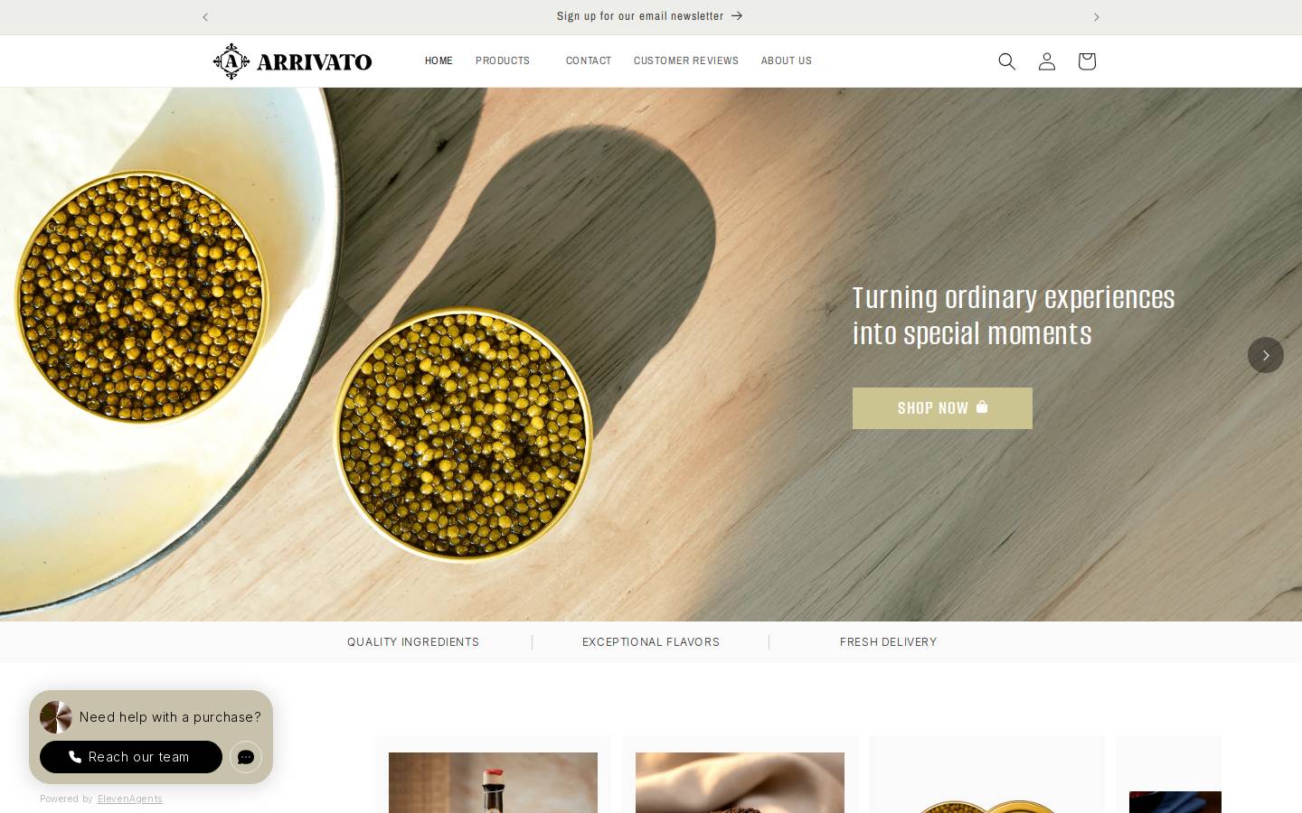 arrivatoimports.com homepage screenshot