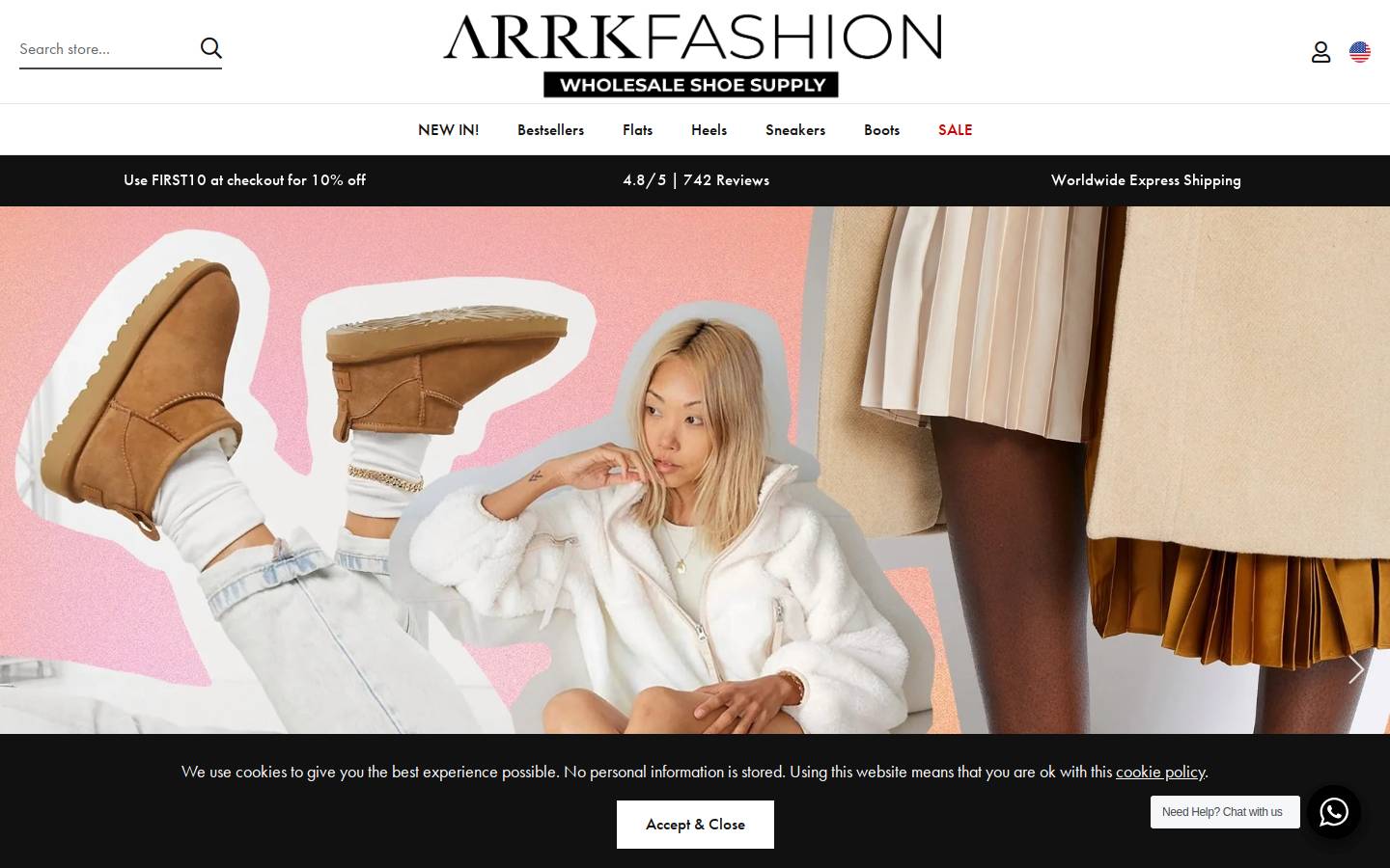 arrkfashion.com homepage screenshot