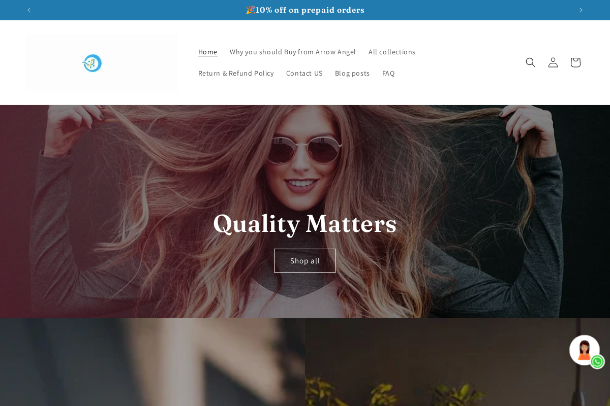 Arrowangel homepage screenshot
