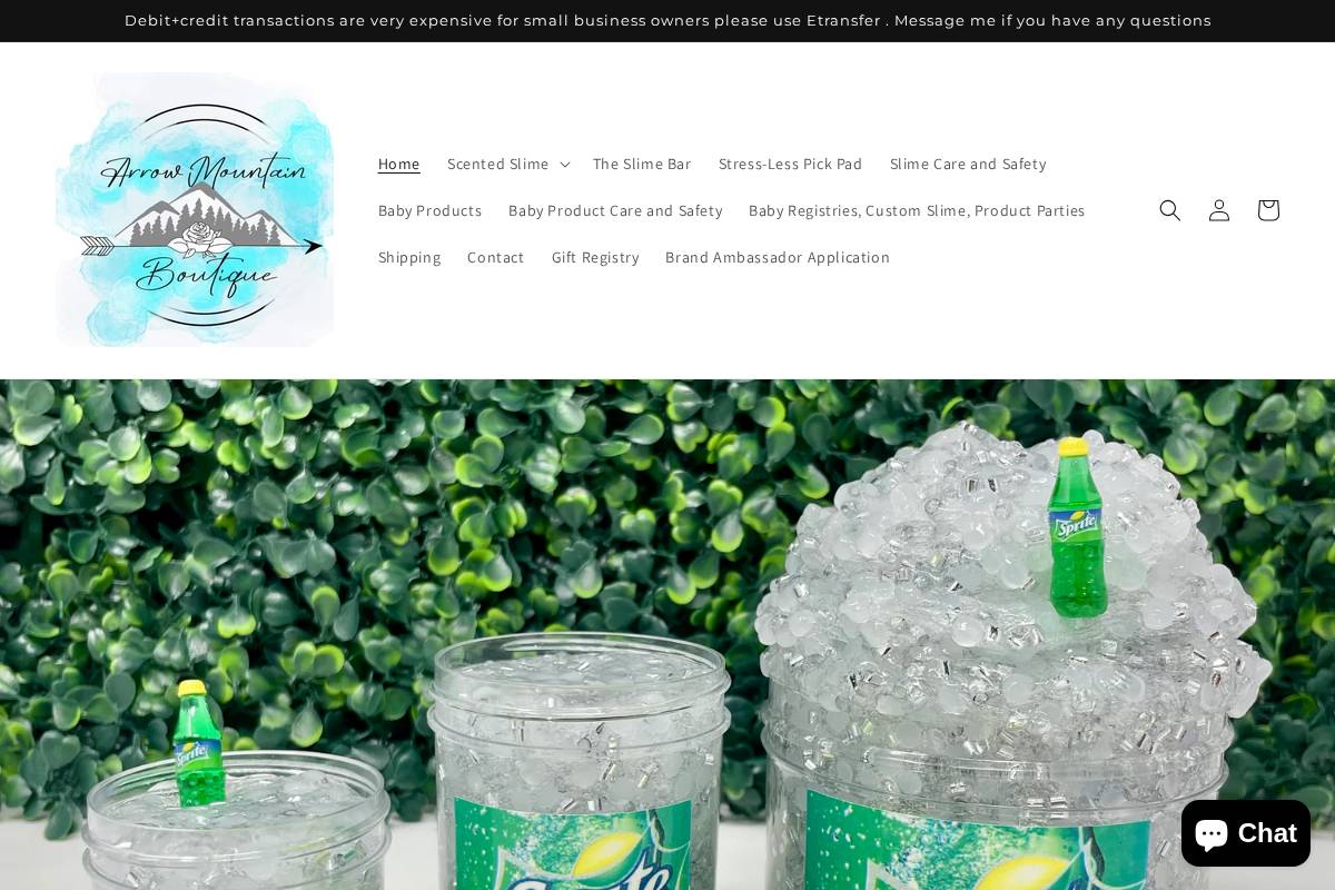 Arrow Mountain Boutique homepage screenshot