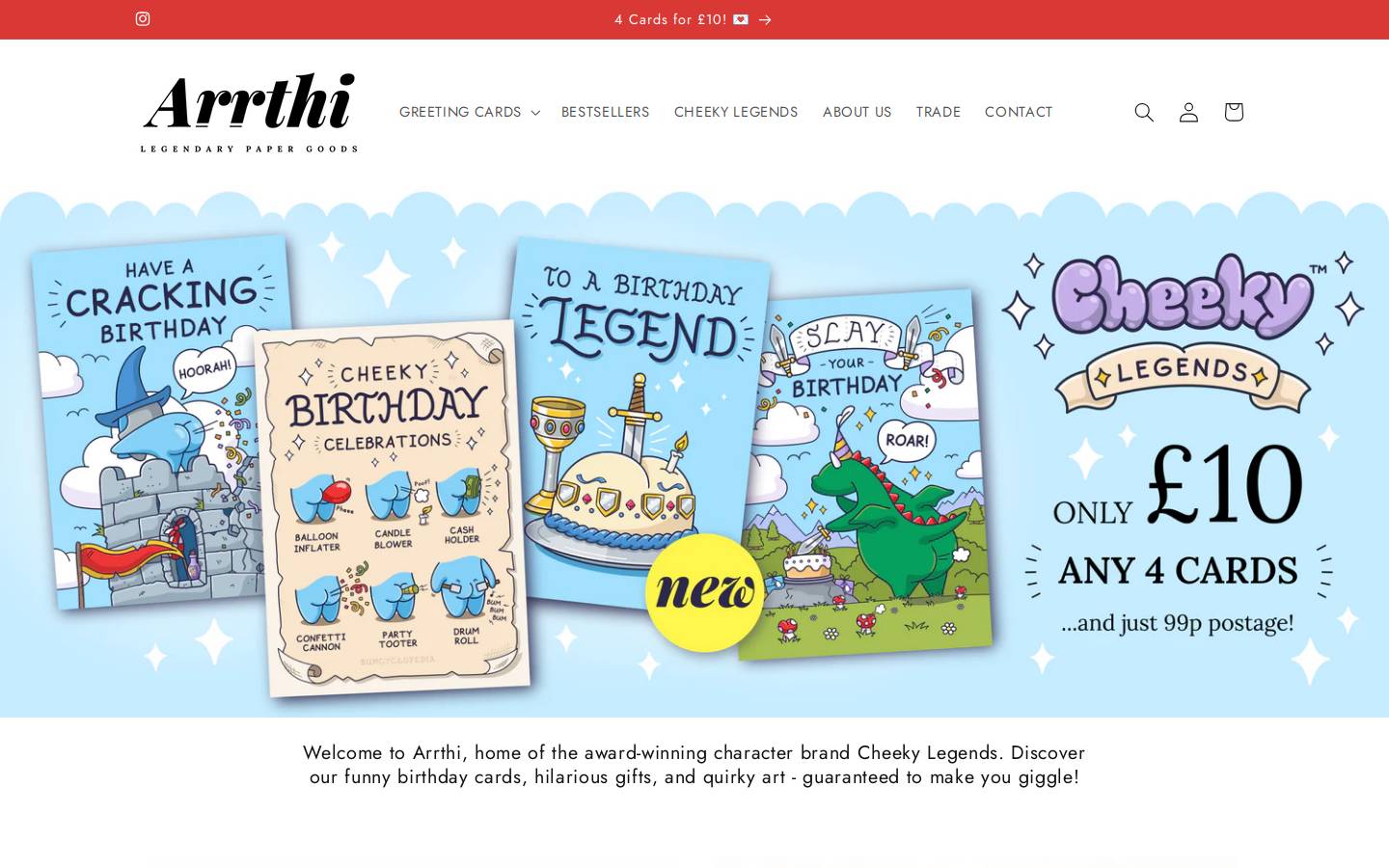 arrthi.com homepage screenshot