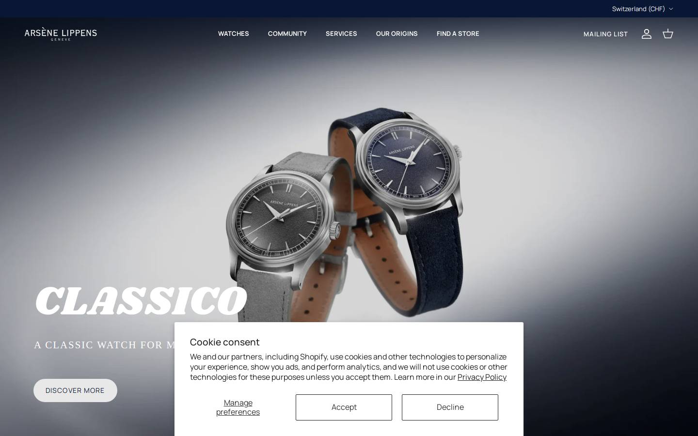 arsenelippens.com homepage screenshot
