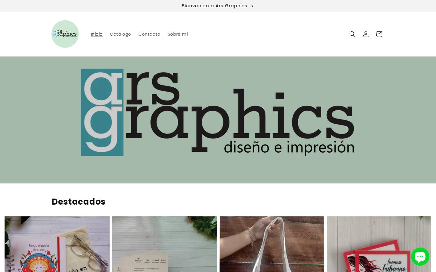 arsgraphics.com homepage screenshot