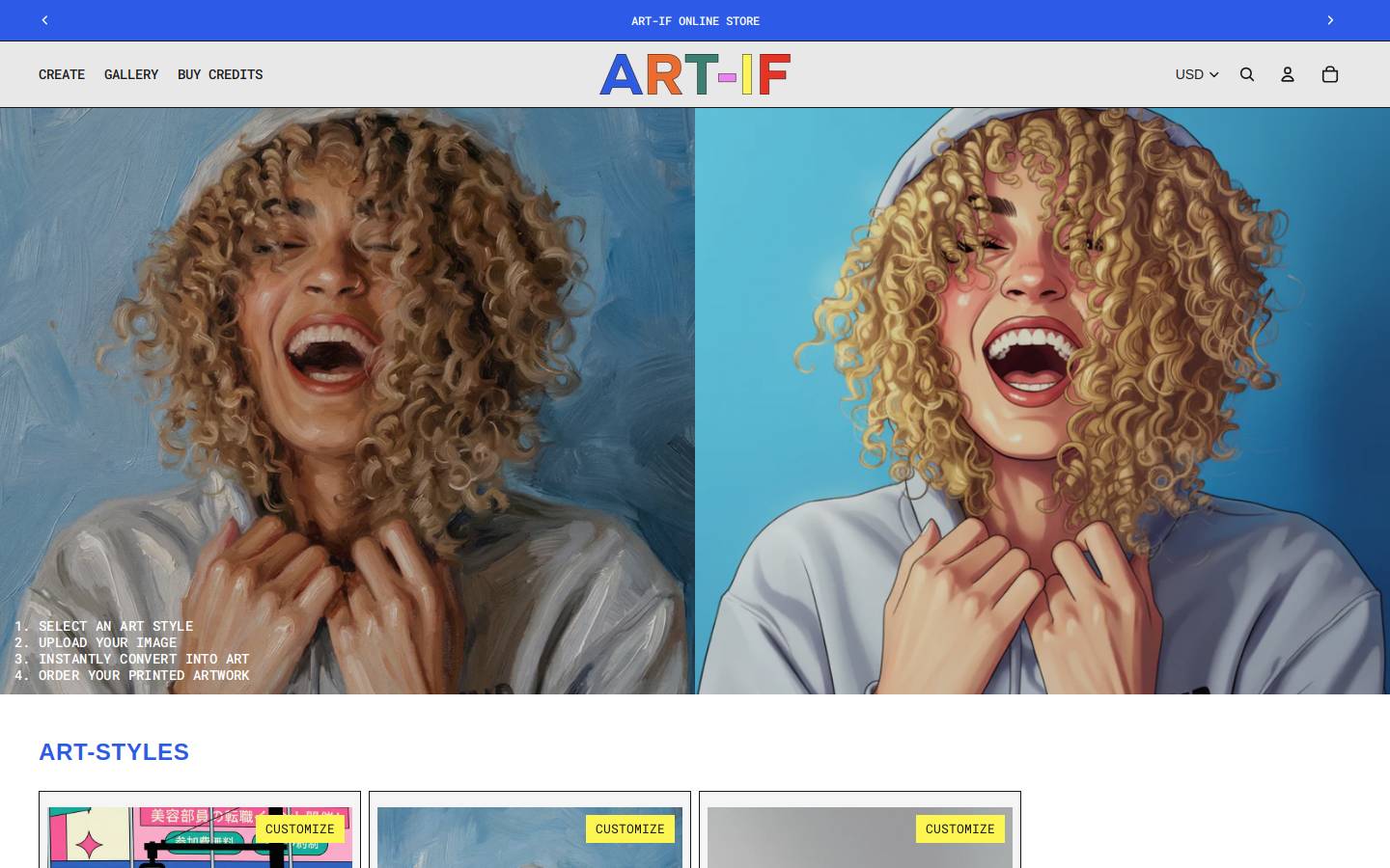 art-if.com homepage screenshot