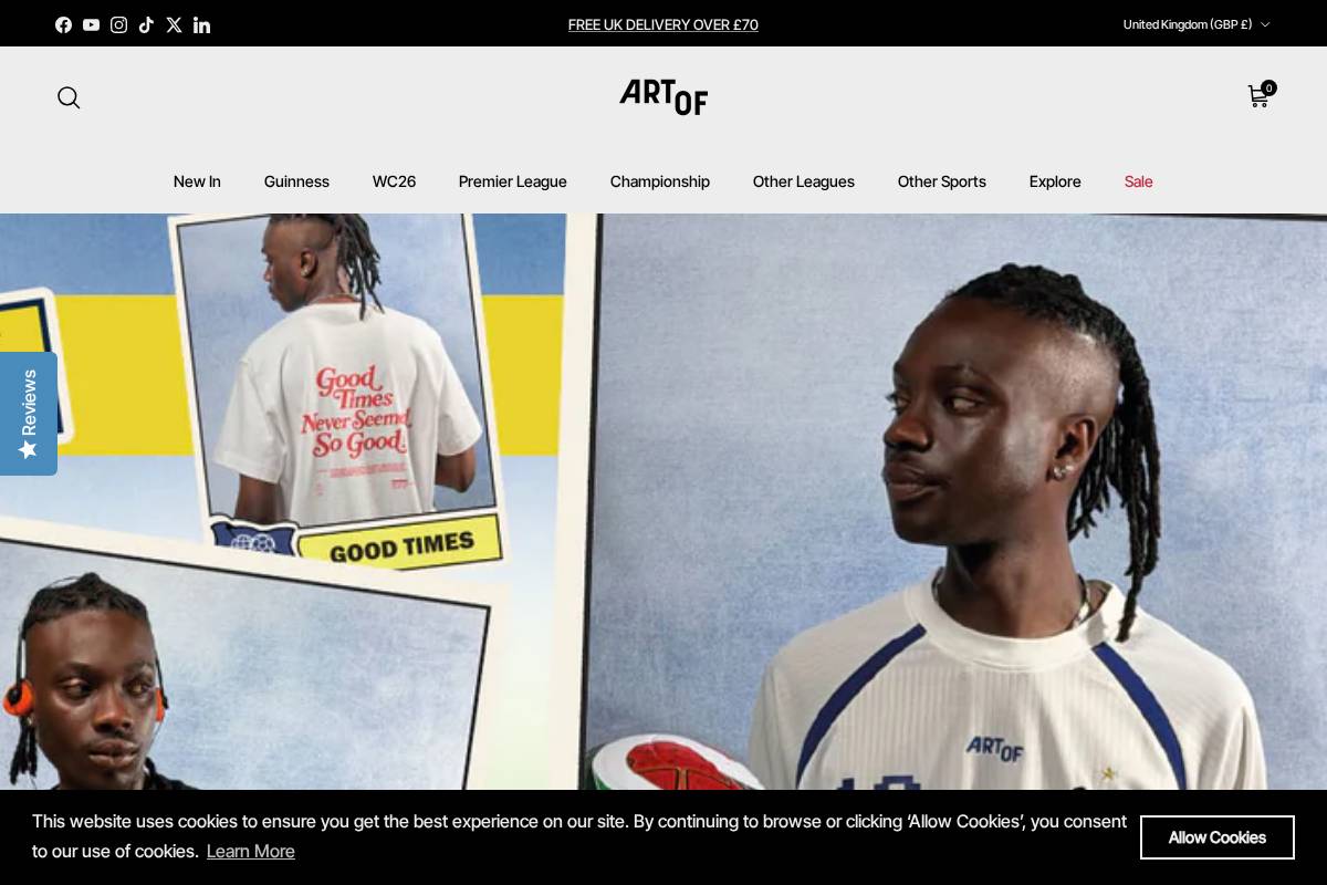 art-of-football.com homepage screenshot