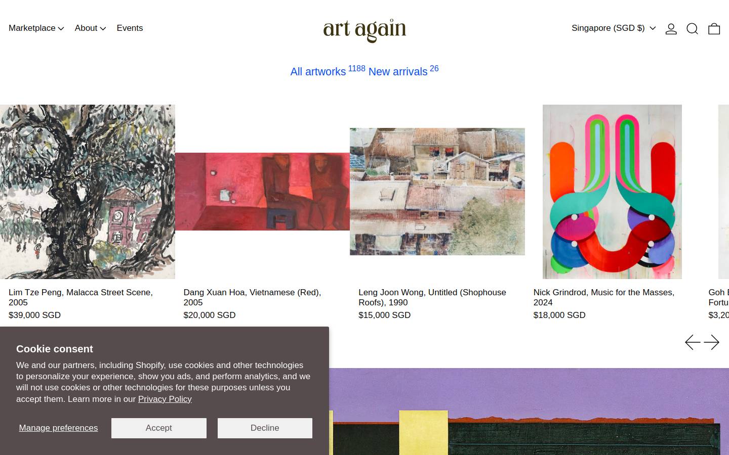 artagain.co homepage screenshot