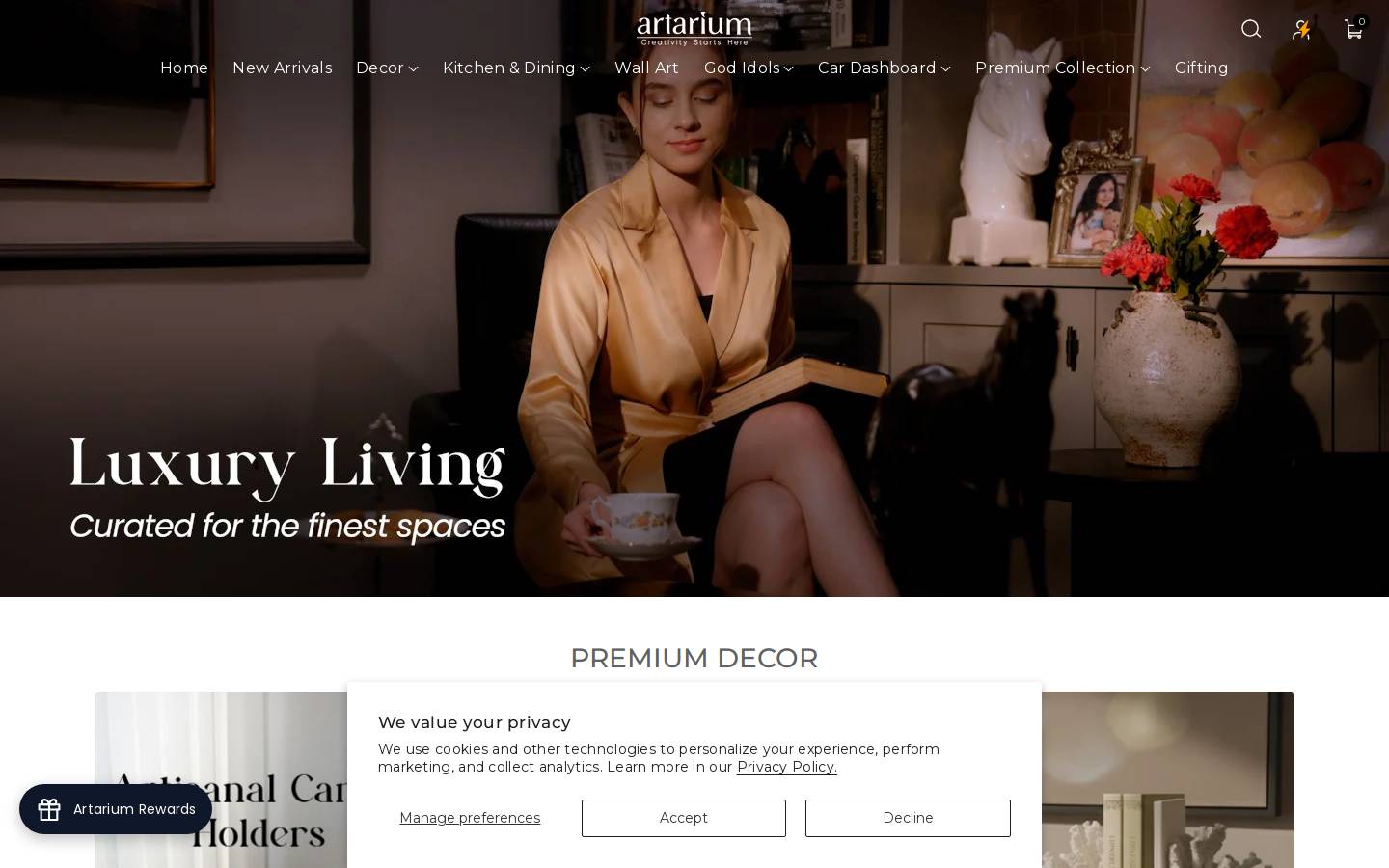 artarium.com homepage screenshot