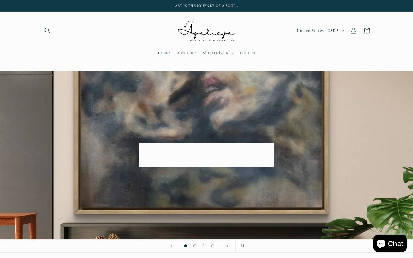 artbyagalicja.com homepage screenshot