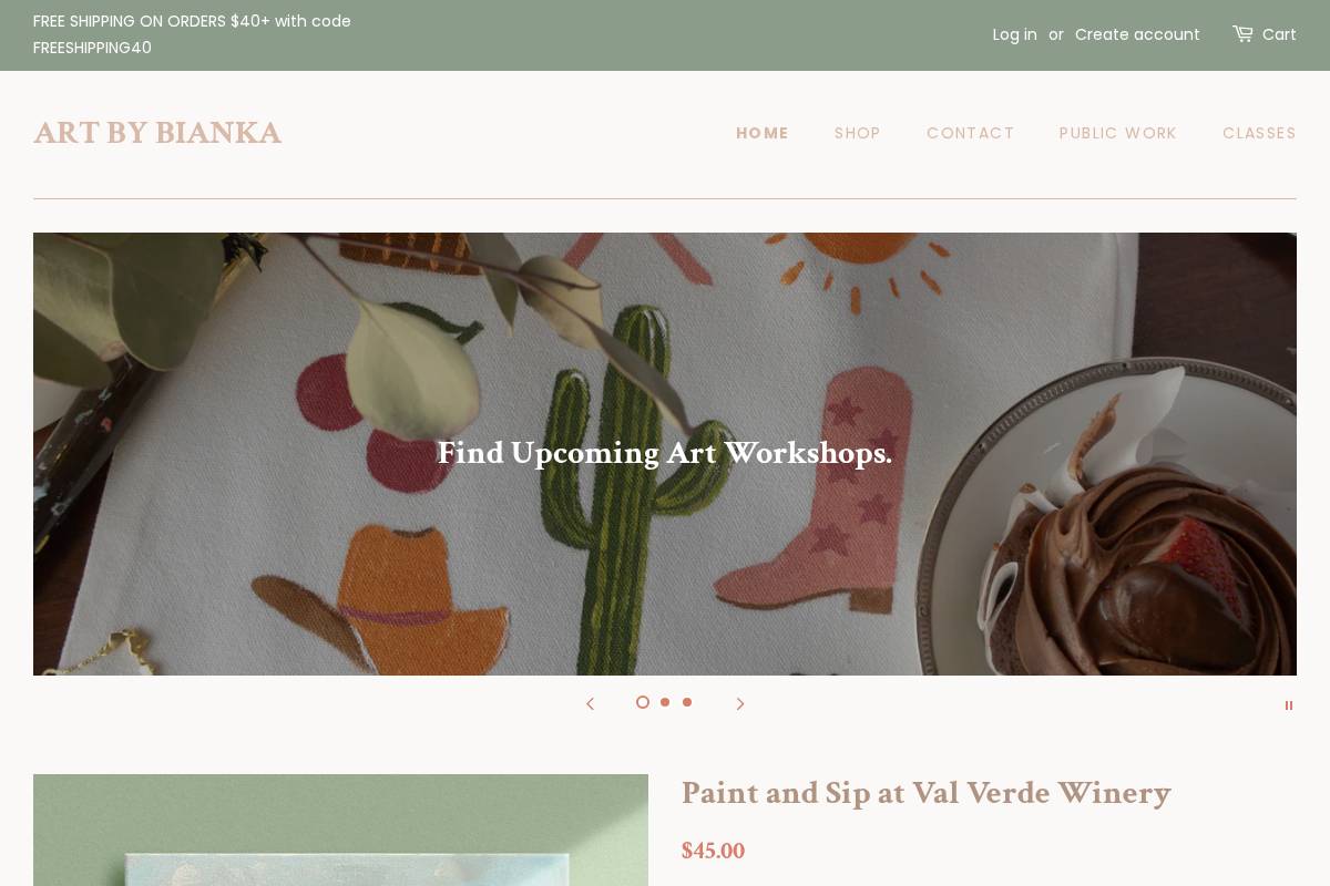 artbybianka.com homepage screenshot