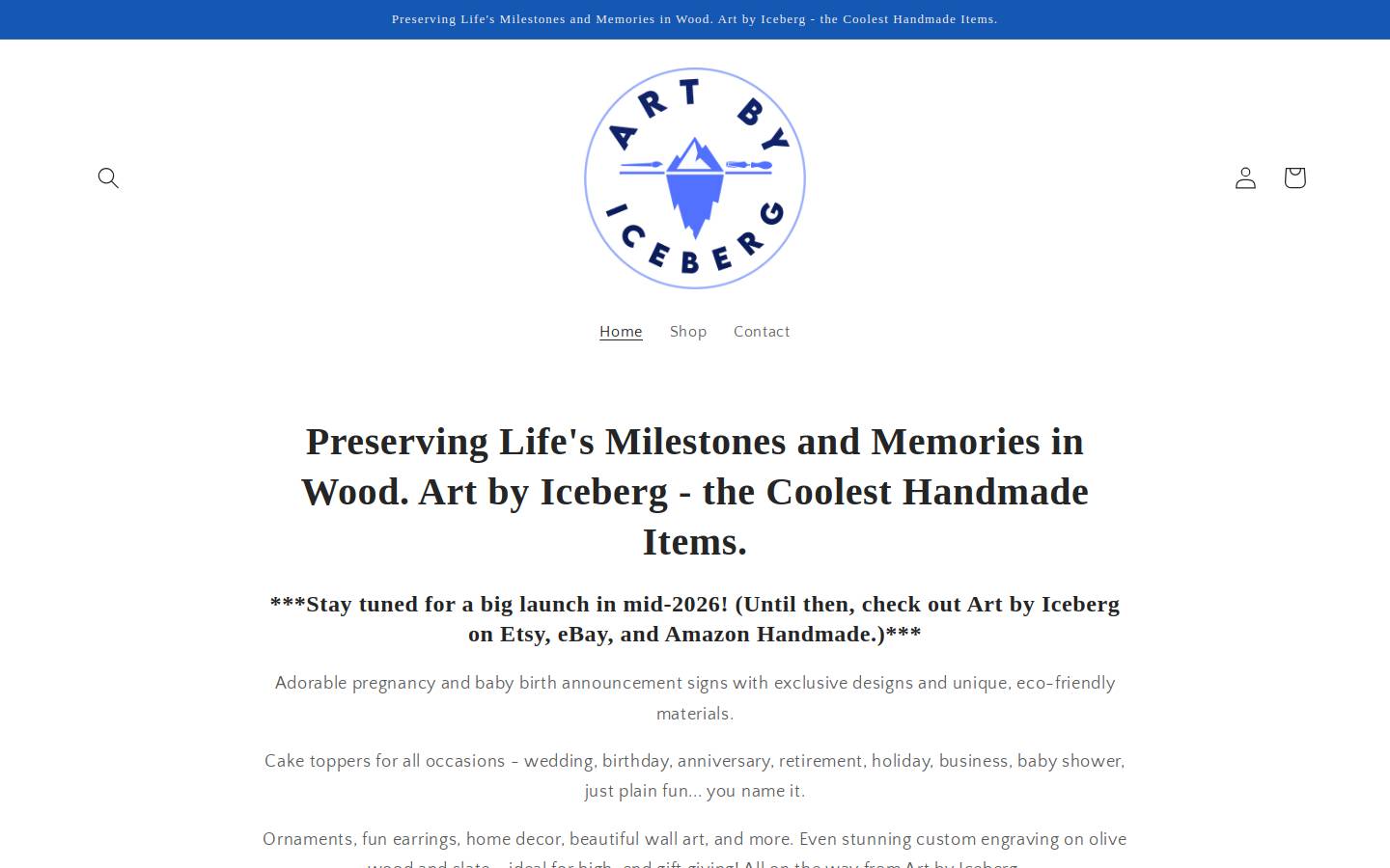 artbyiceberg.com homepage screenshot
