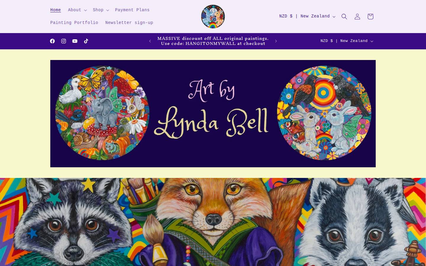 artbylyndabell.com homepage screenshot