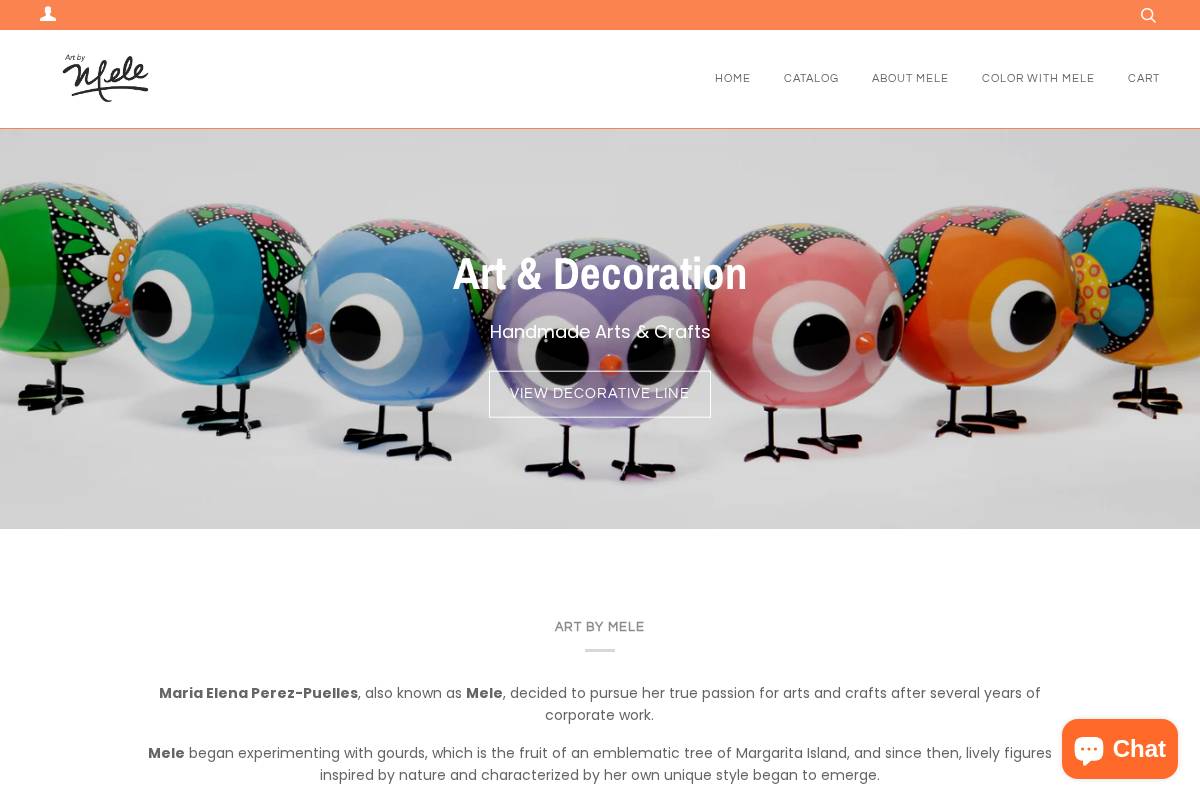 artbymele.com homepage screenshot