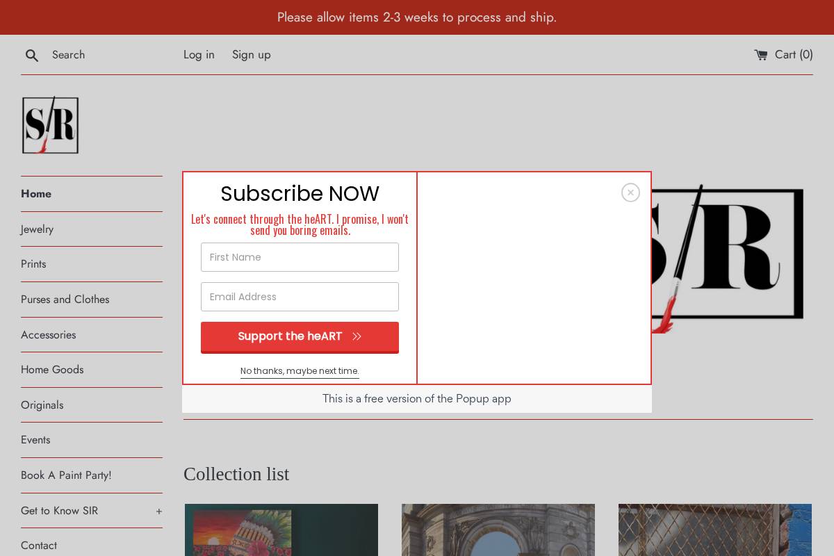 artbysir.com homepage screenshot