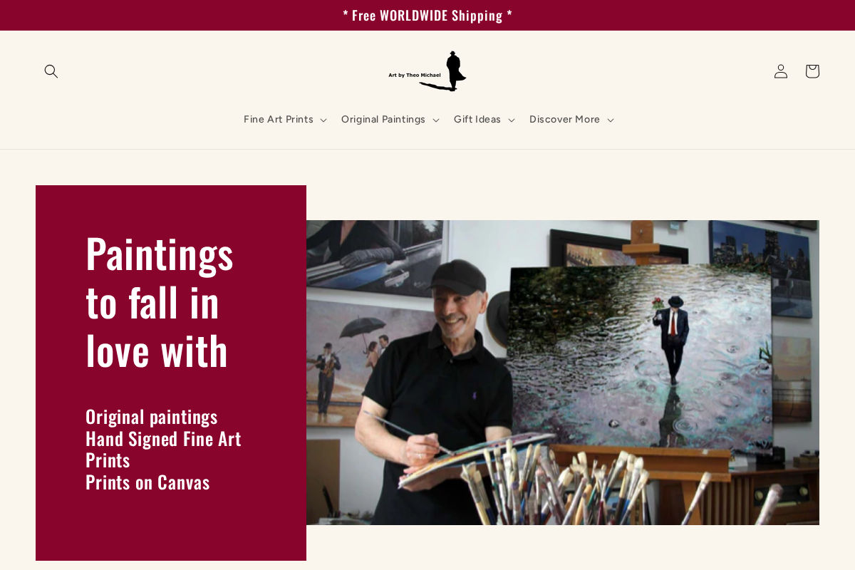 Art by Theo Michael homepage screenshot