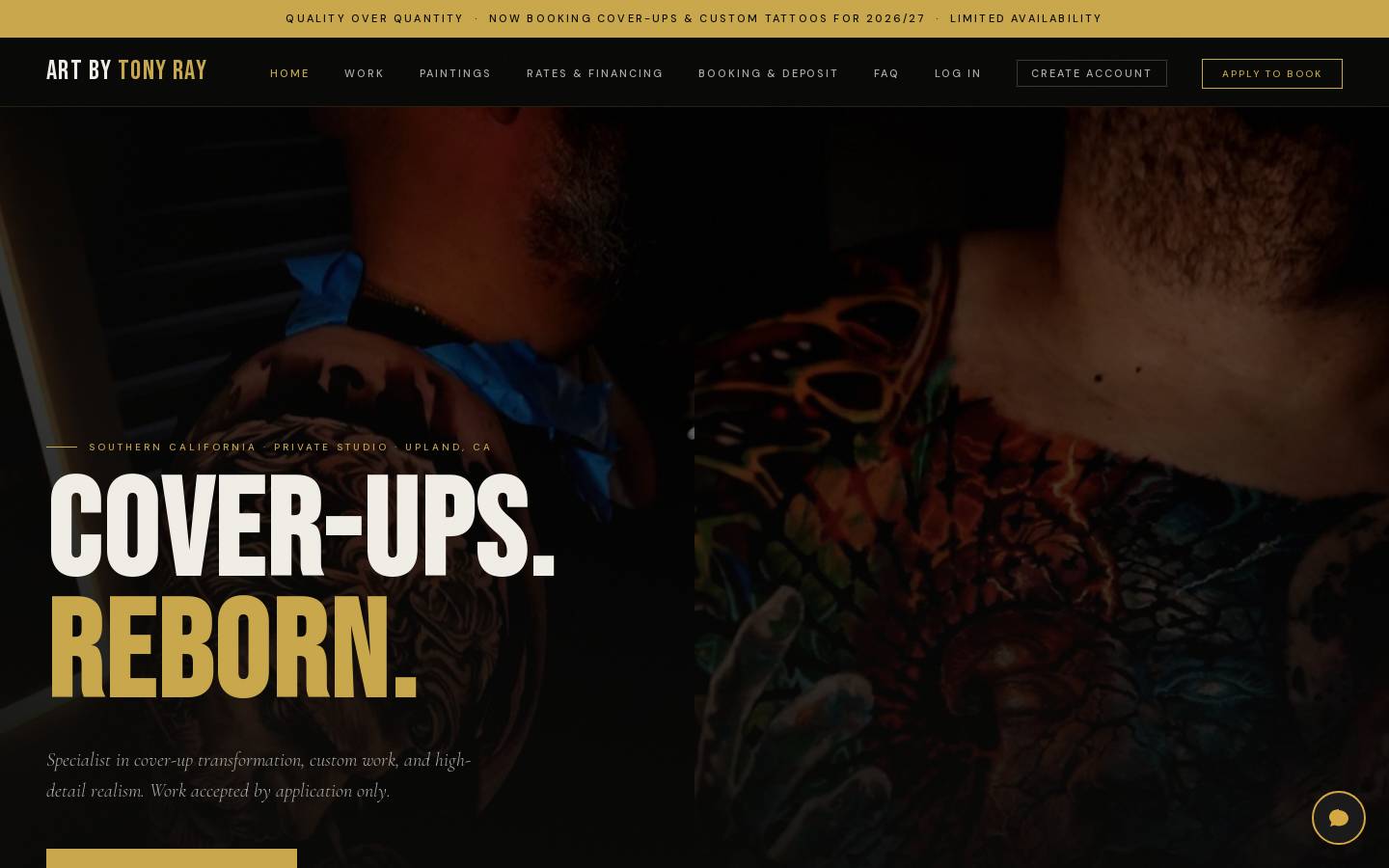 artbytonyray.com homepage screenshot