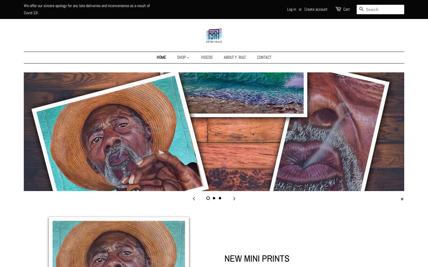 artbyyruiz.com homepage screenshot