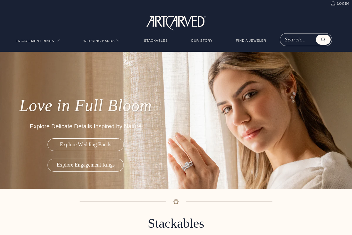 ArtCarved Bridal Inc homepage screenshot