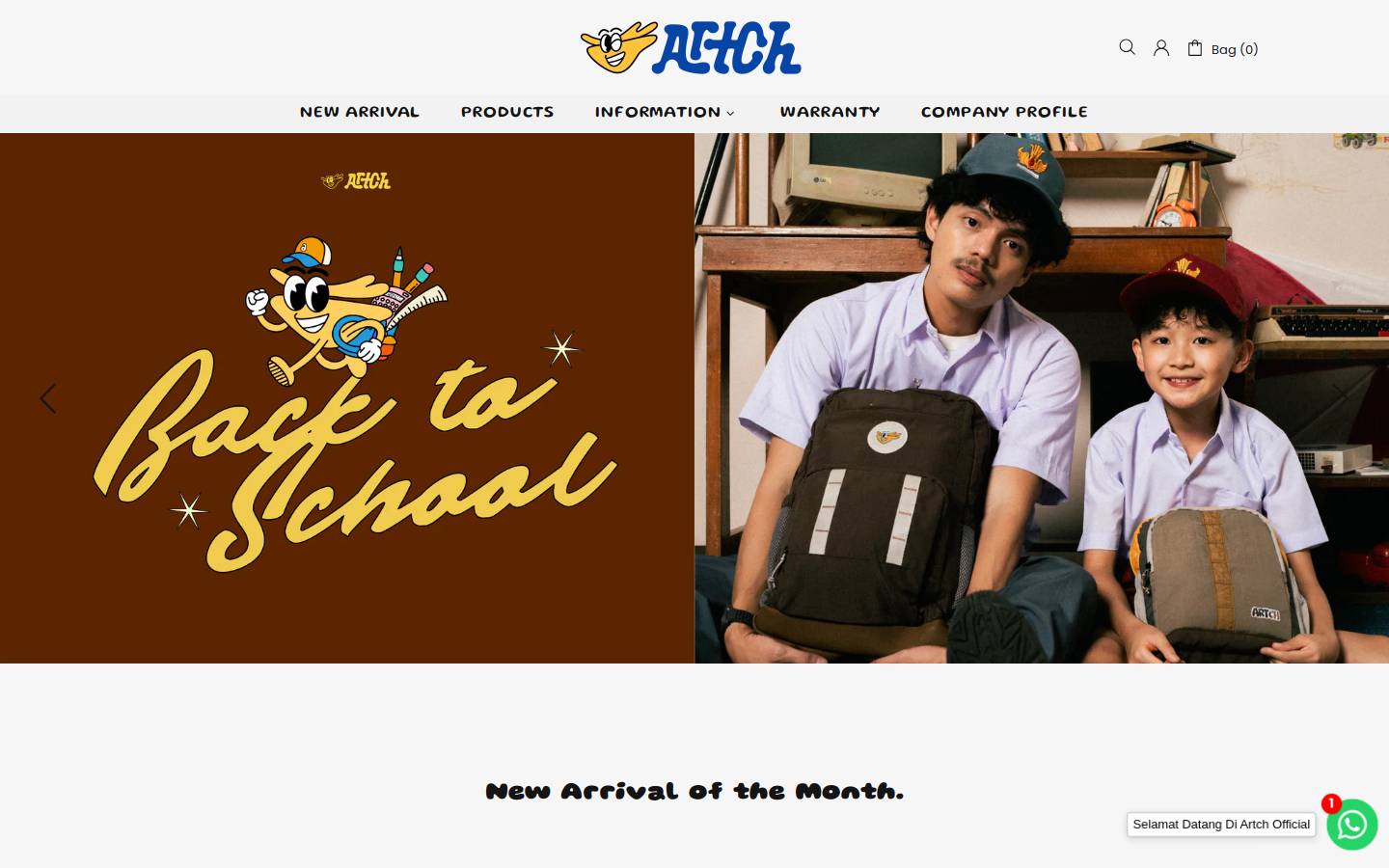 artchbags.com homepage screenshot