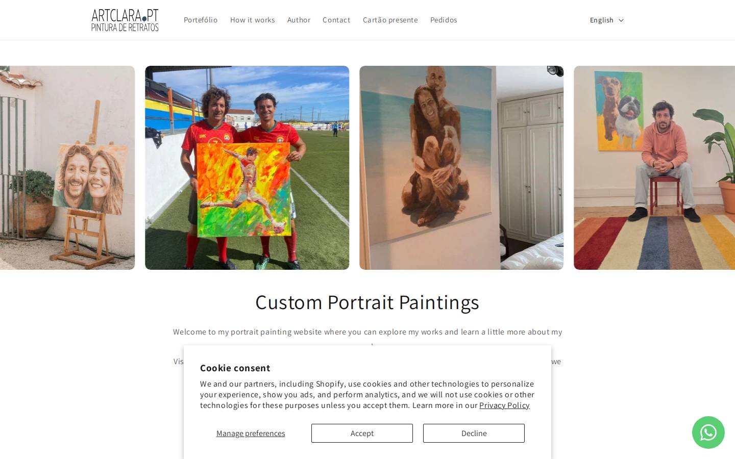 artclara.com homepage screenshot