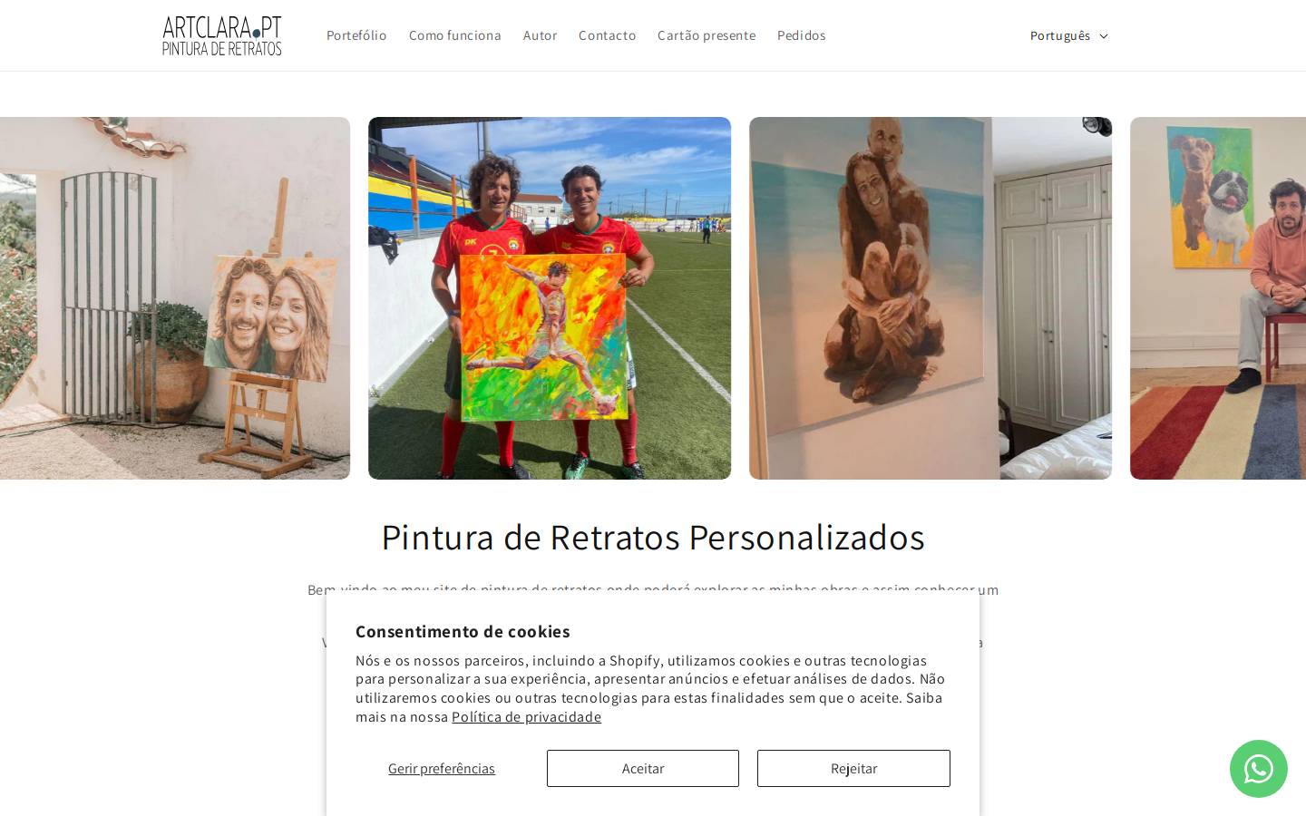 artclara.pt homepage screenshot