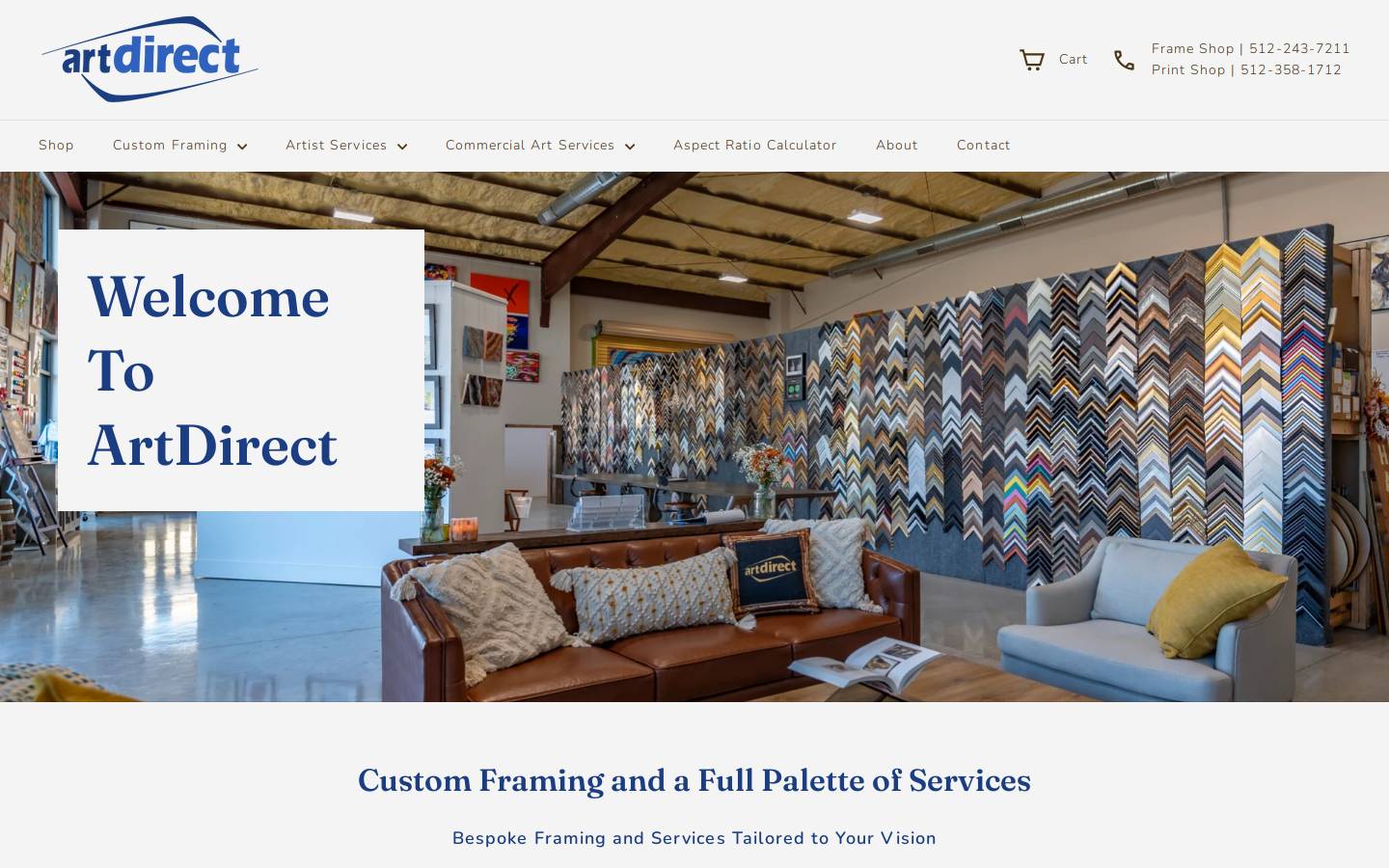 artdirect.com homepage screenshot
