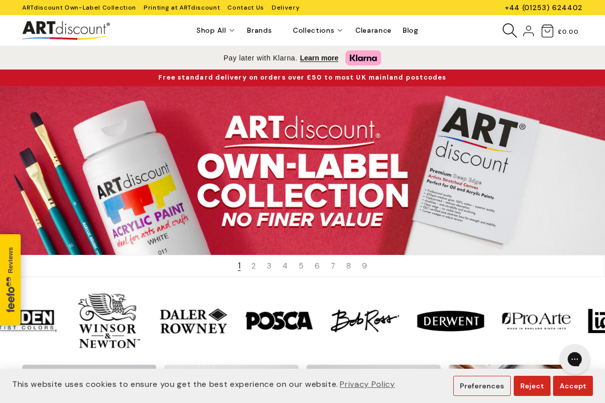 ArtDiscount homepage screenshot