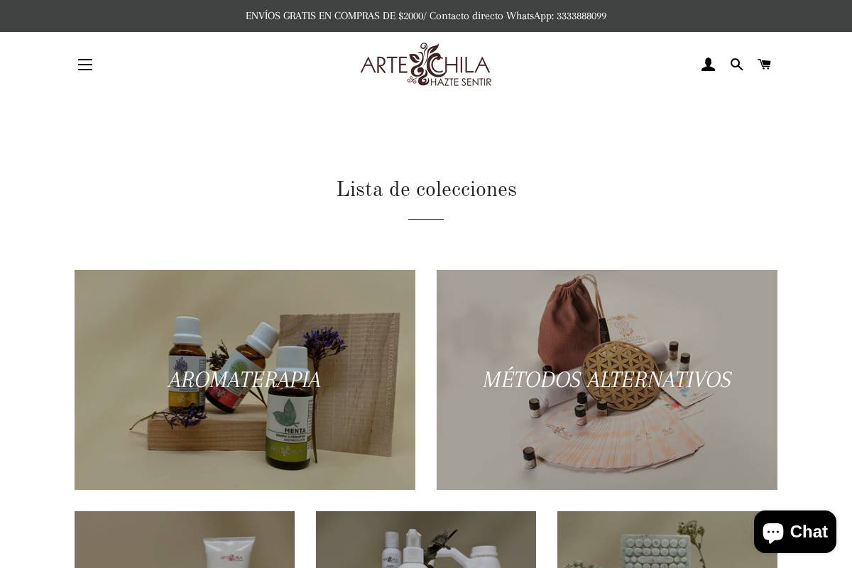 artechila.com.mx homepage screenshot