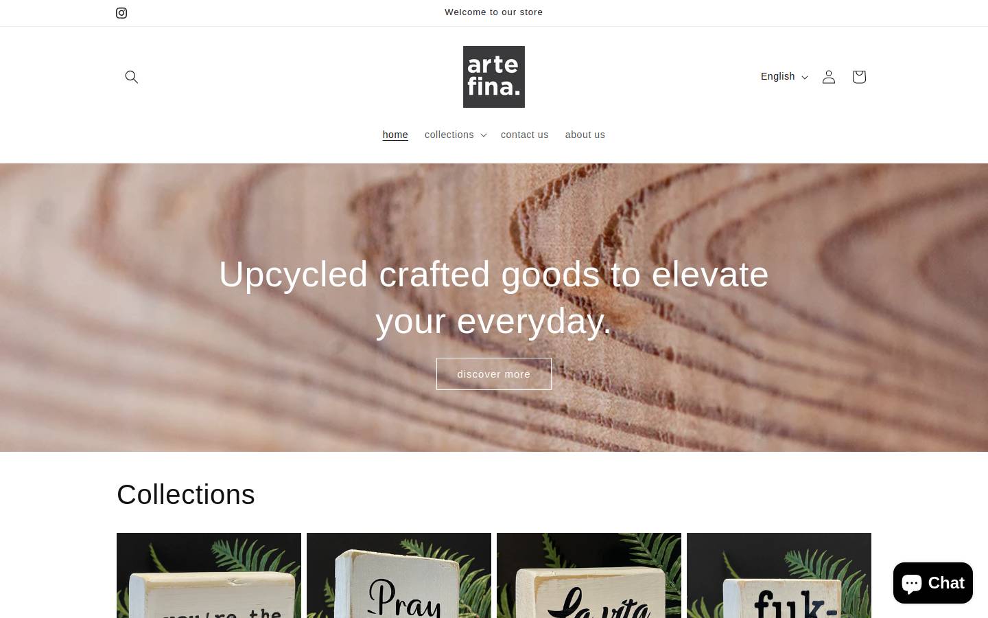 artefina.ca homepage screenshot