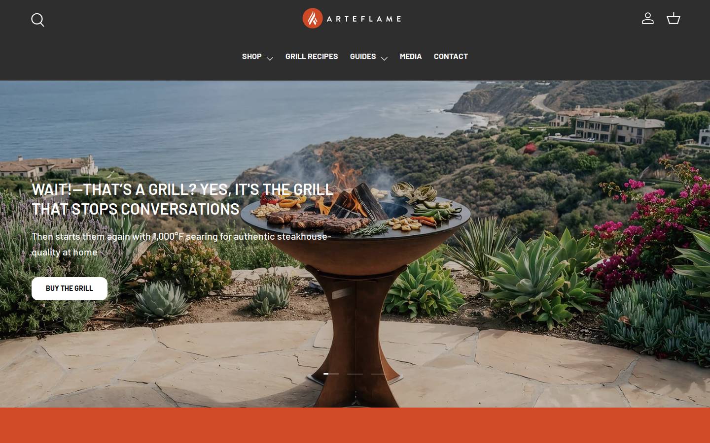Arteflame homepage screenshot