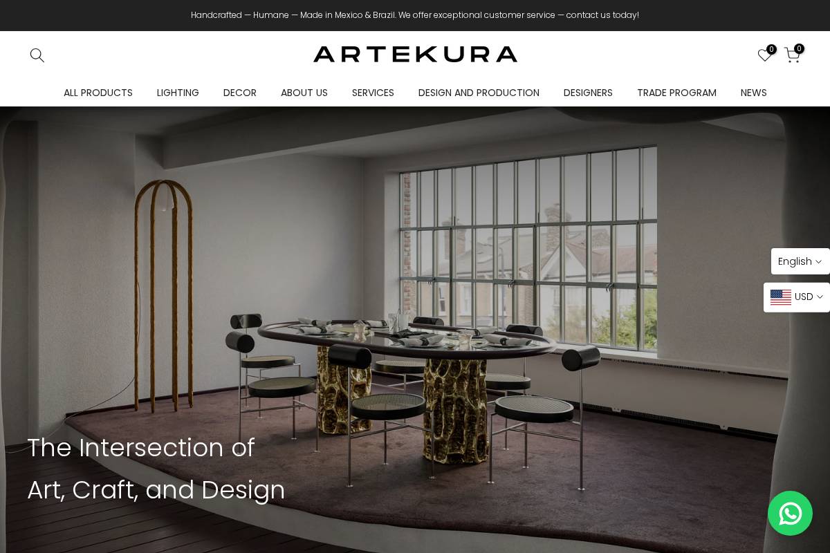 artekura.com homepage screenshot
